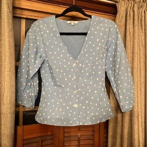 Madewell V-Neck CottonTop Size 00 ptop 18in waist 14 length 22in